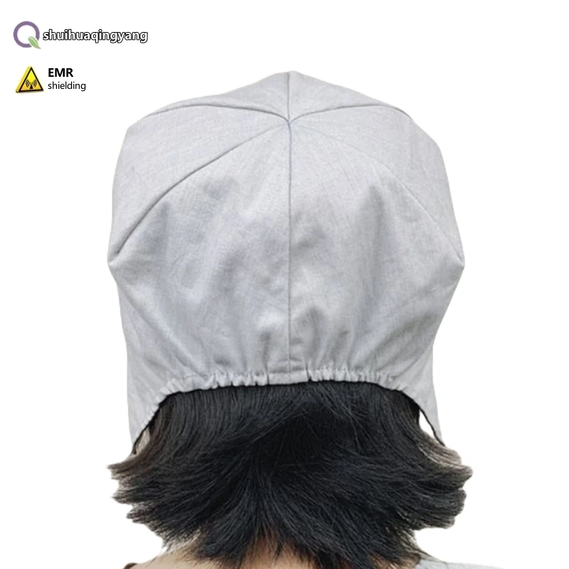 Genuine Electromagnetic radiation protective double-layer metal fiber cap Computer room EMF shielding double-sided wearable cap