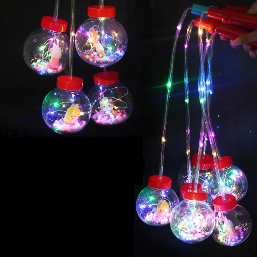 LED light-emitting portable wave ball balloon lantern children's colorful flash ball night market toys Christmas Halloween party