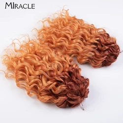 MIRACLE-Extensions de Cheveux Synthétiques Afro Bouclés, Tresses à Crochet, Vague d'Eau, Blond Ombré, Faux Cheveux, 10 Pouces
