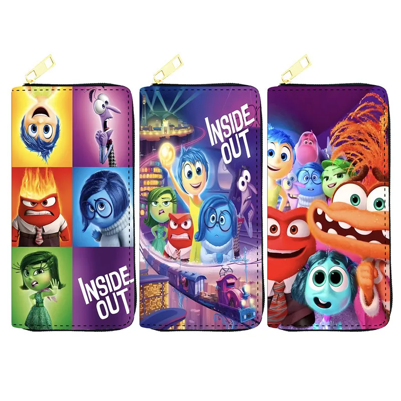 

Cartoon Inside Out Wallet Student Long Money Clip Makeup Bag Passport ID Multifunctional Storage Bags Children's Gifts