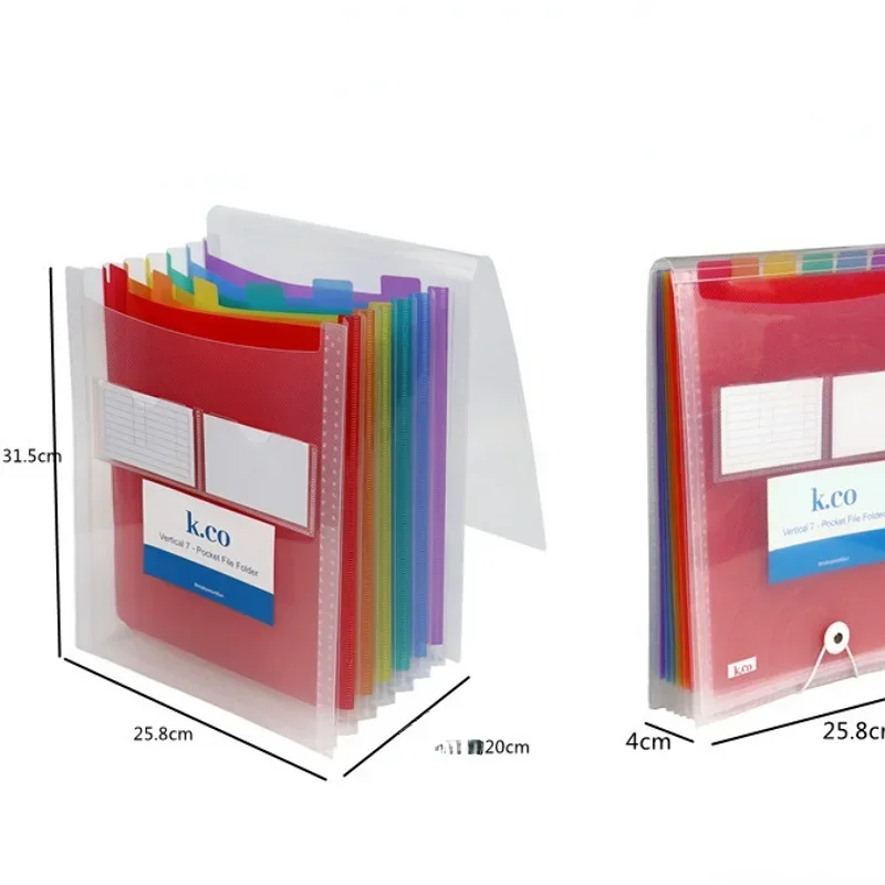7 Pockets Expanding File Folder Works Accordion Office A4 Document Organizer Standing Accordions Folder for Documents Busine