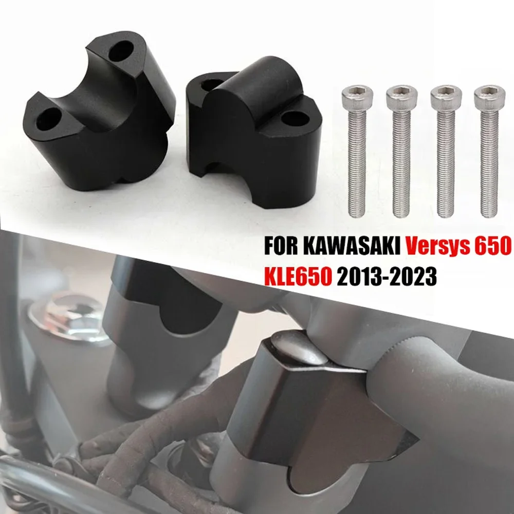 For Kawasaki Versys 650 KLE650 2013-2023 2022 2021 Accessories Handlebar Riser Clamp Handle Bar Heightening Adapter Riser 29mm
