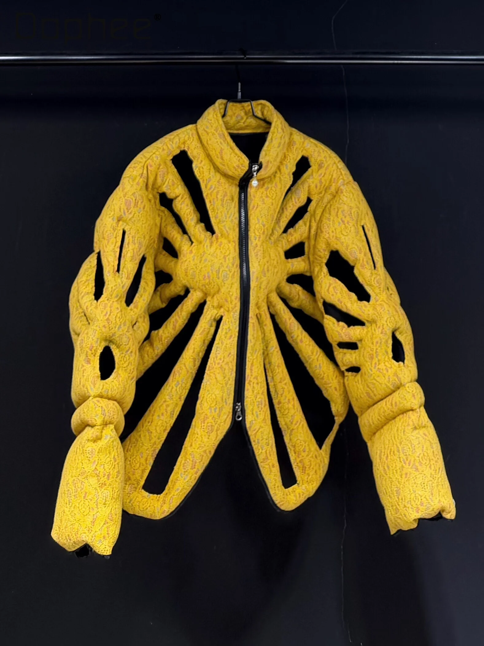 عادية جوفاء سميكة سترة قطن الرجال الوقوف طوق سترة منفوخة مرحلة الأداء معطف الشارع الأمريكي شخصية الرجال #5