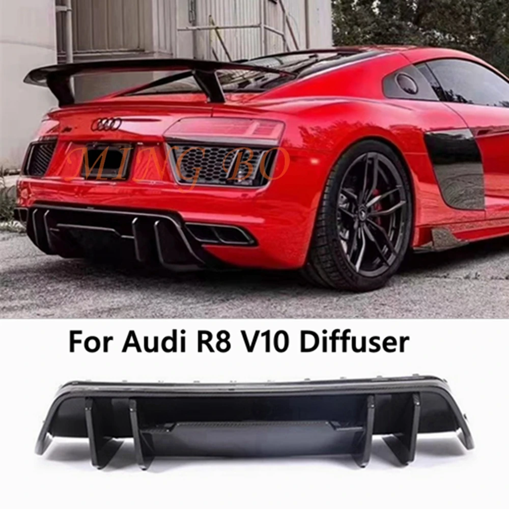 

For Audi R8 V10 Coupe Tuning 2017-2019 R8 Real Carbon Fiber Material Rear Lip Bumper Shovel Diffuser Car Modification Body Kit