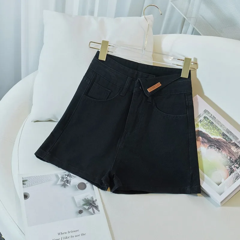 Denim Shorts Y2k Shorts Summer Women Black High Waist Loose Fit Thin Stretch Trendy Comfort Casual Streetwear Hot Pants
