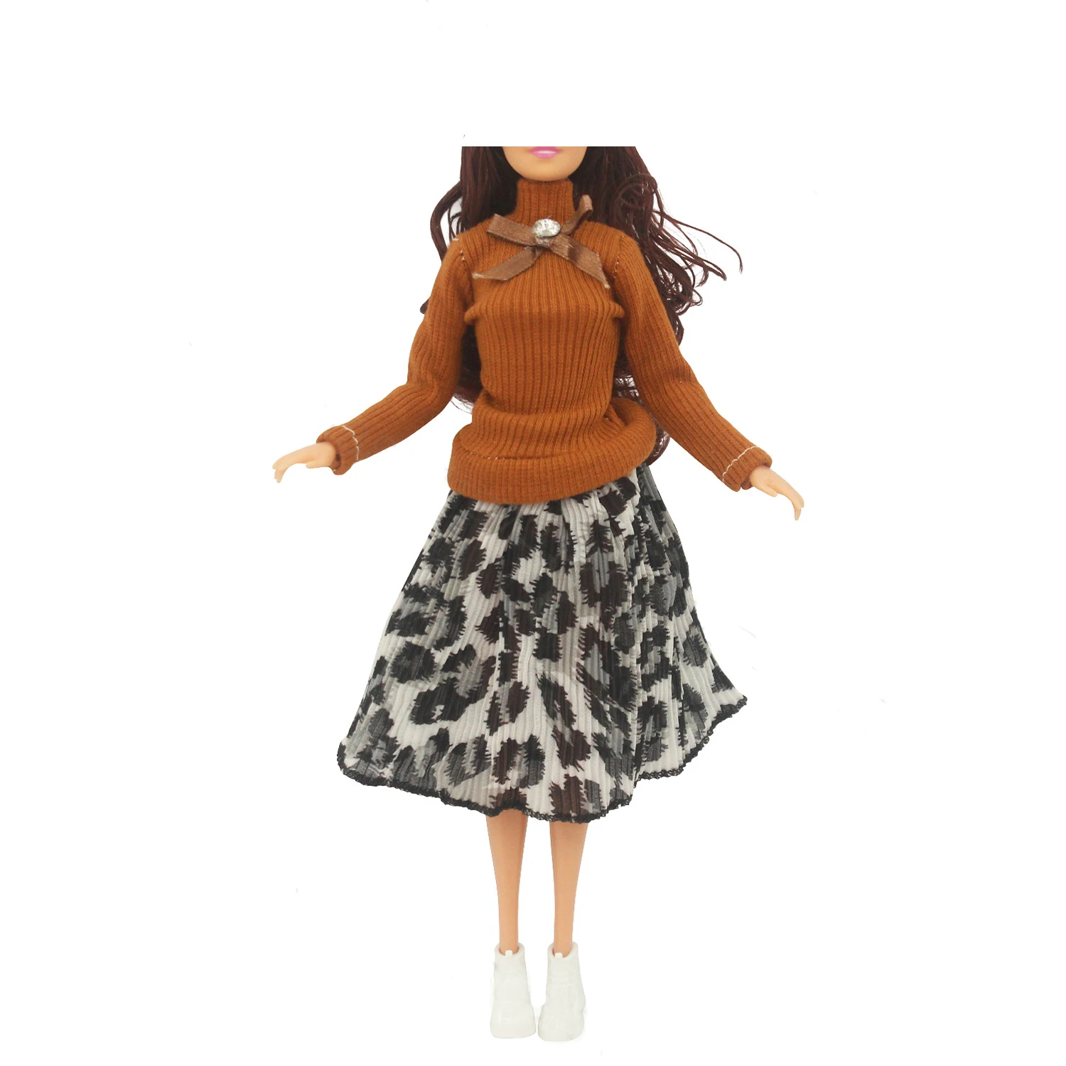 Pcs Kleurrijk Wol Mix Pop Jas Hoge Kwaliteit Kleding Mode Jurk Handgemaakte Kleurrijke Trui Winter Outfit Voor Barbie Pop