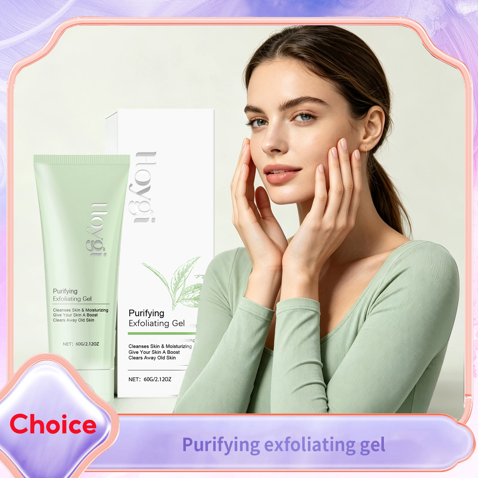 Brightening Exfoliating Gel Herbal Extract Gentle Exfoliate Remove Blackheads Unclog Pores Oil Control Moisturizes Skin Cleanser