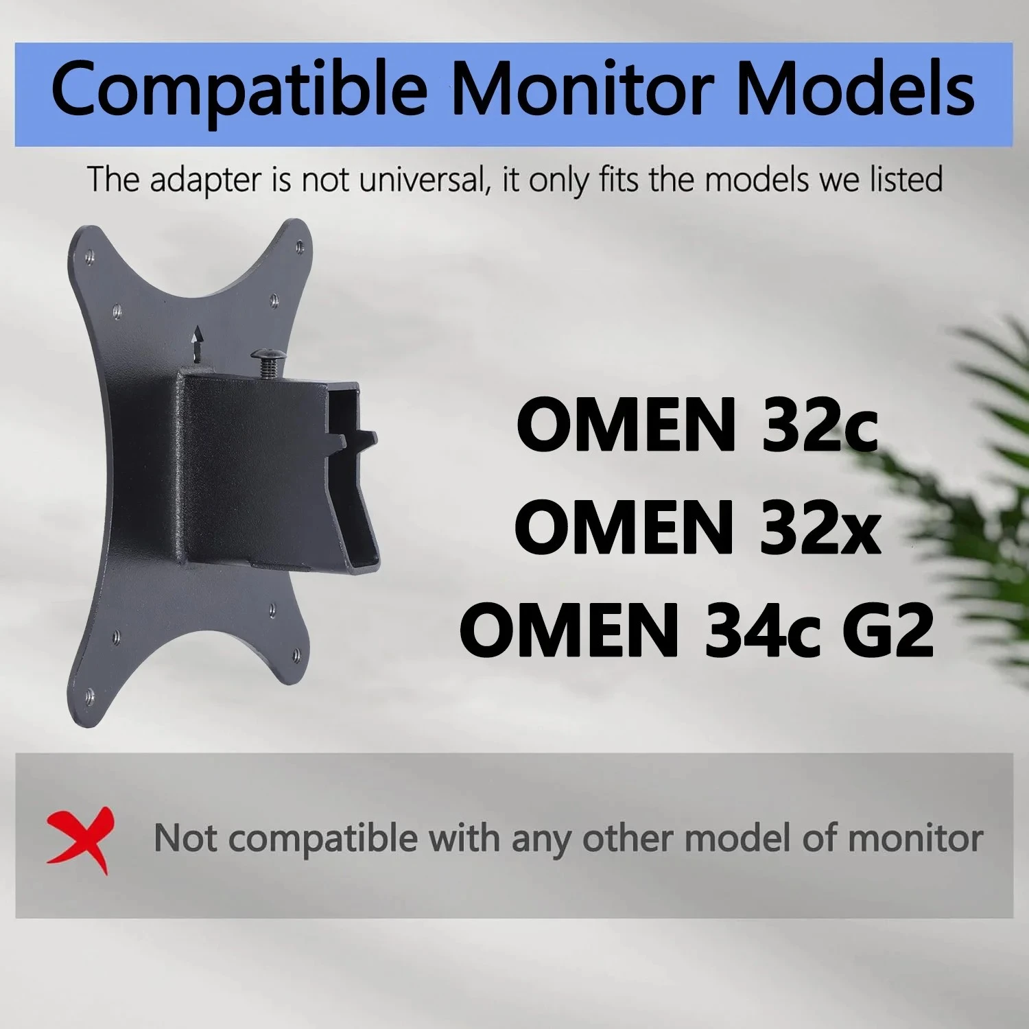 Brand New for HP OMEN Monitors OMEN 32c 32x 34c G2 Wall Mount 75x75 &100x100 Monitor VESA Adapter for Robotic Arm