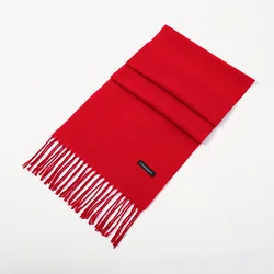 Trendy Red Cashmere Scarf Shawls Wrap Tassel Pashmina Stoles Jubilant Scarf Woman Winter Scarf Thick Neckscarf Female Echarpe