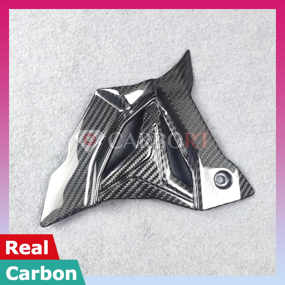 For BMW S1000RR Carbon Fiber Front Side Upper Sprocket Cover Fairing Protector Chain Guard 2019 2020 2021 2022 Shroud Cowl Panel