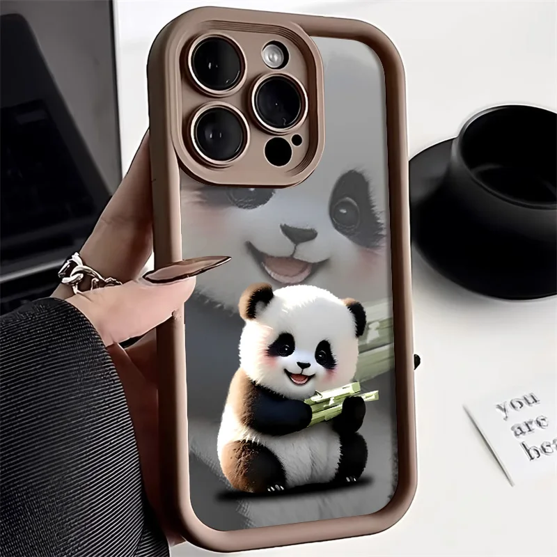 Custodia morbida per telefono Panda carino per iPhone 11 Custodia per iPhone 13 12 15 14 Pro Max XR XS X 7 8 Plus SE Cover posteriore in silicone
