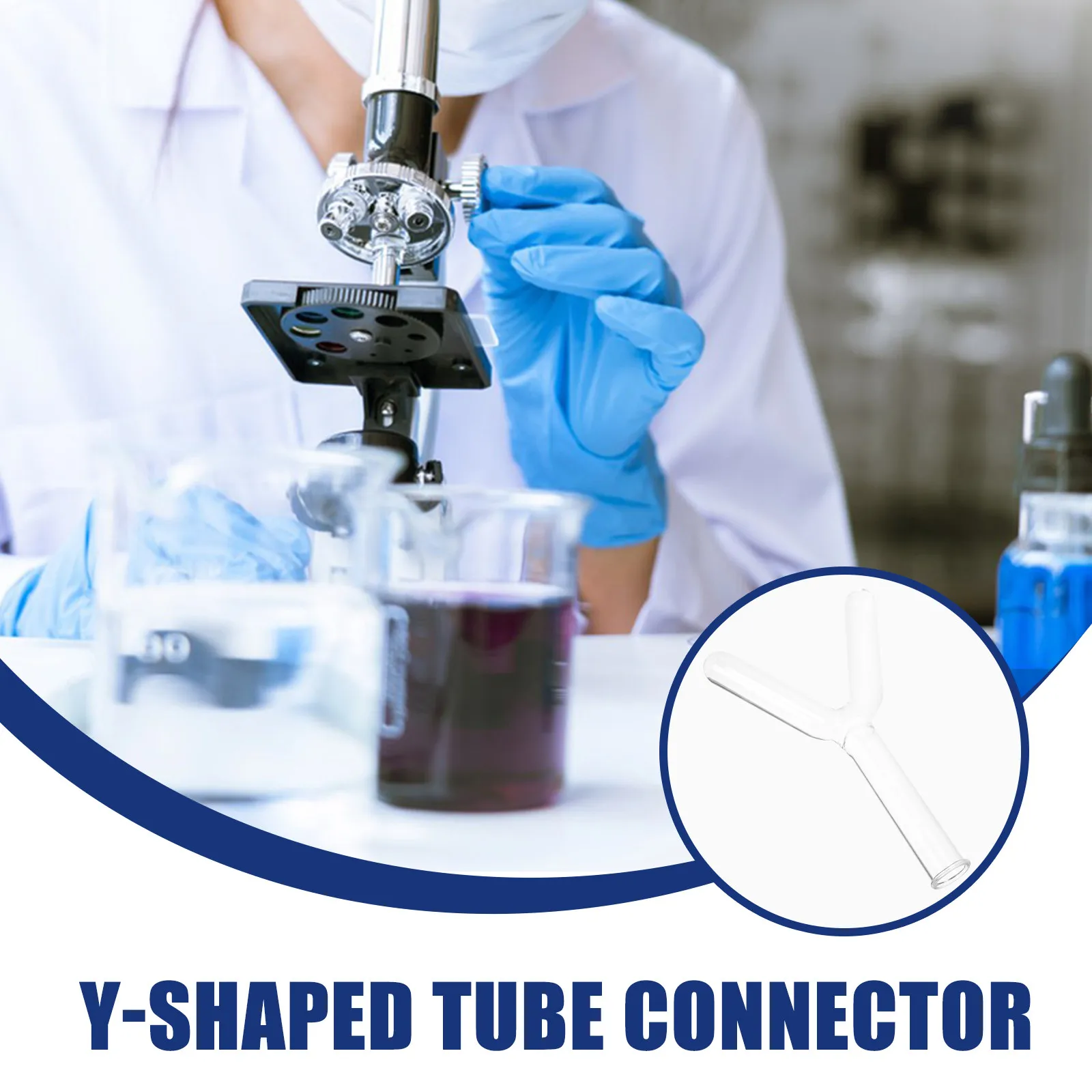 Glass Y-Shaped Connector Tube Essential Laboratory Glassware Glass Connector Adapter for Chemical Gas Experiments Explosion Tube view 2