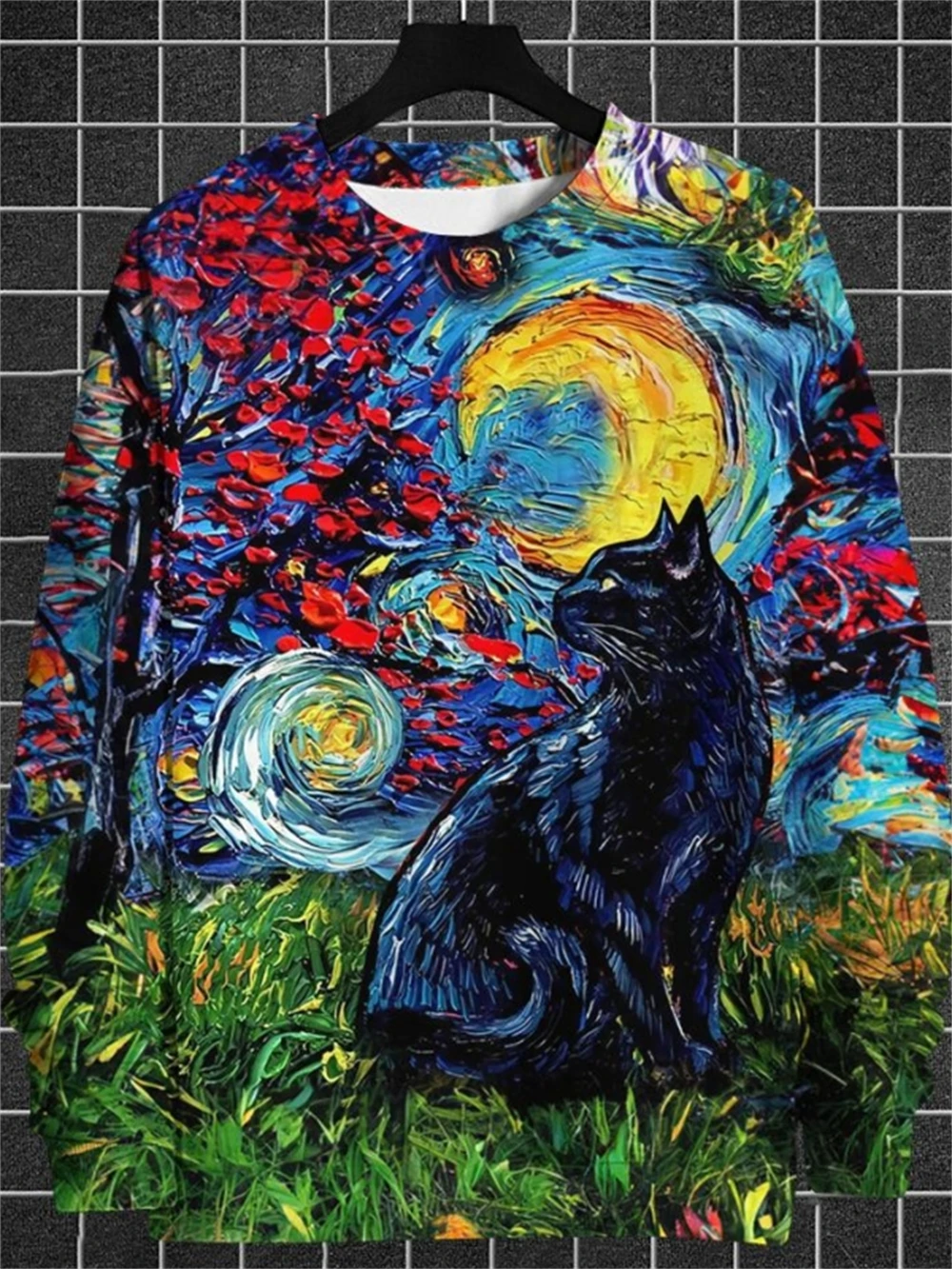

Толстовки с животными для мужчин, футболка с длинными рукавами, топы, 3d масляная краска, толстовка с животным принтом, пуловер, свободная мужская одежда больших размеров