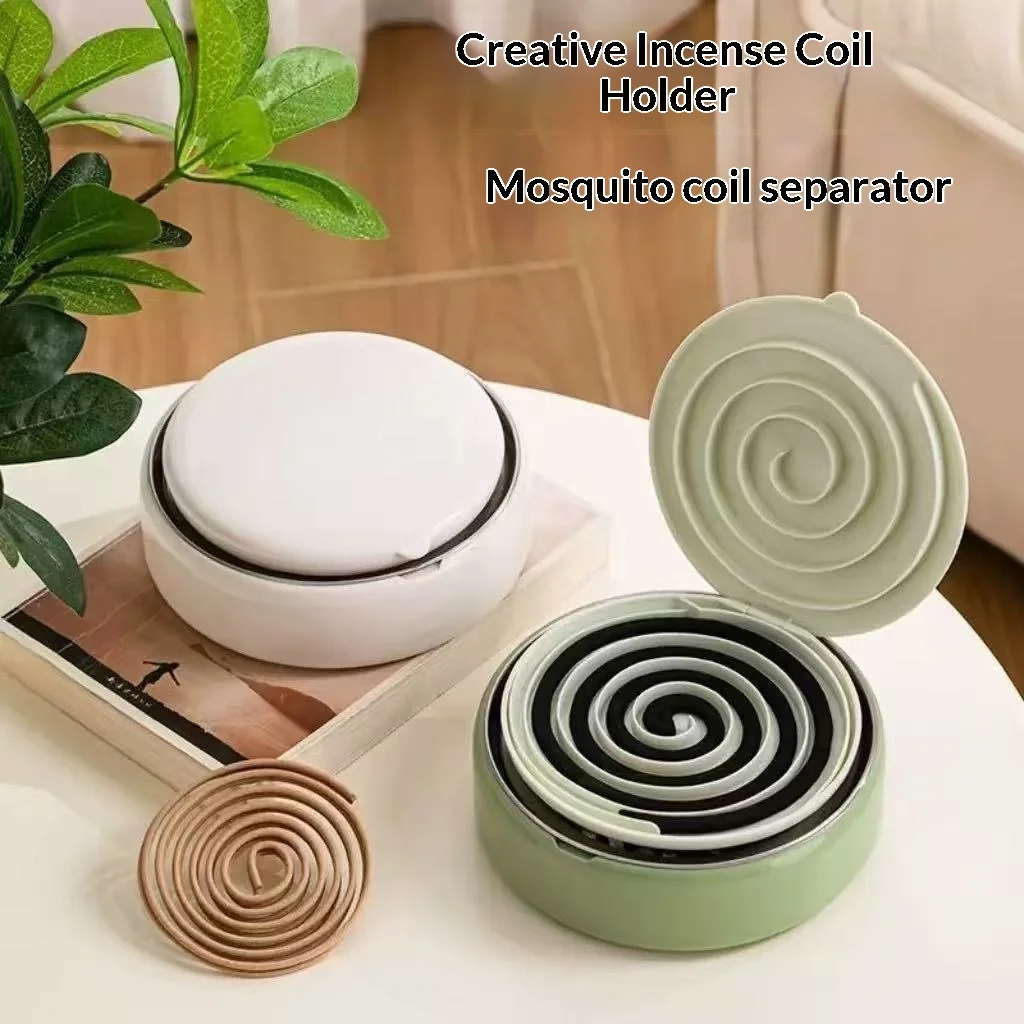 Metal Mosquito Coil Burner Holder With Lid Insect Repellent Spiral Incense For Home Patio Camping Desktop Storage Picnic Desk