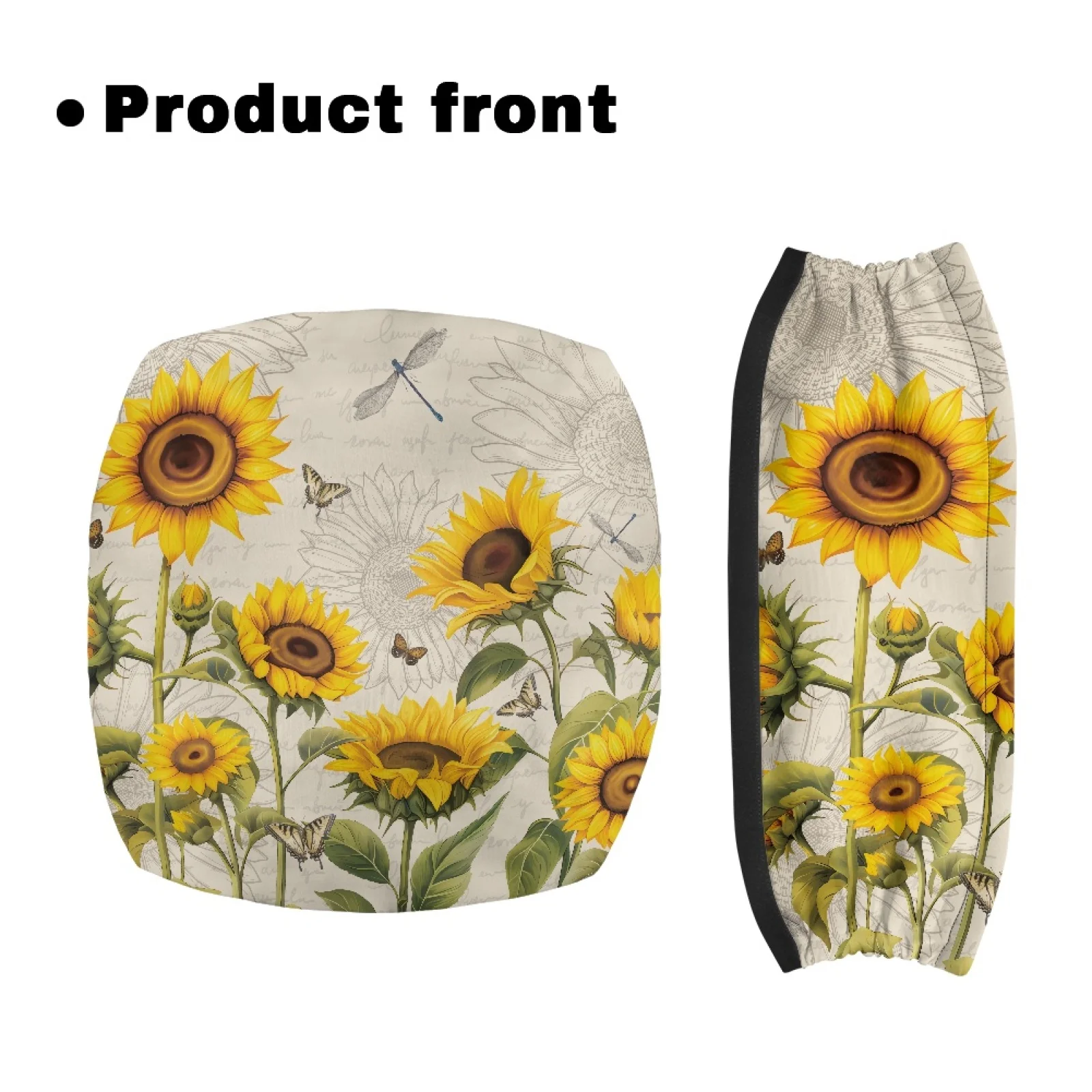 Coloranimal Sunflower 2 Pcs Walker Seat Covers Polyester Fabric Rollator Seat Back Cover for Women Friends