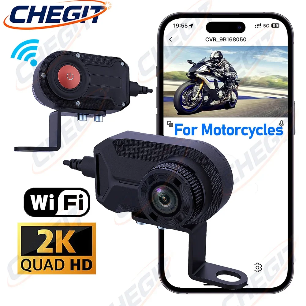 

Новый 2K HD Wi-Fi мотоциклетный видеорегистратор с водонепроницаемой IP66 циклической записывающей камерой HD видеорегистратор горный электрический велосипед мотор велосипеда