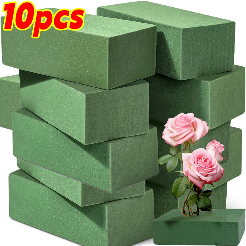 Grüner floraler Nassschaumblock, frische künstliche Blumen, Arrangement, Schwamm, Schlamm, Zuhause, Geburtstag, Party, Urlaubsdekorationen