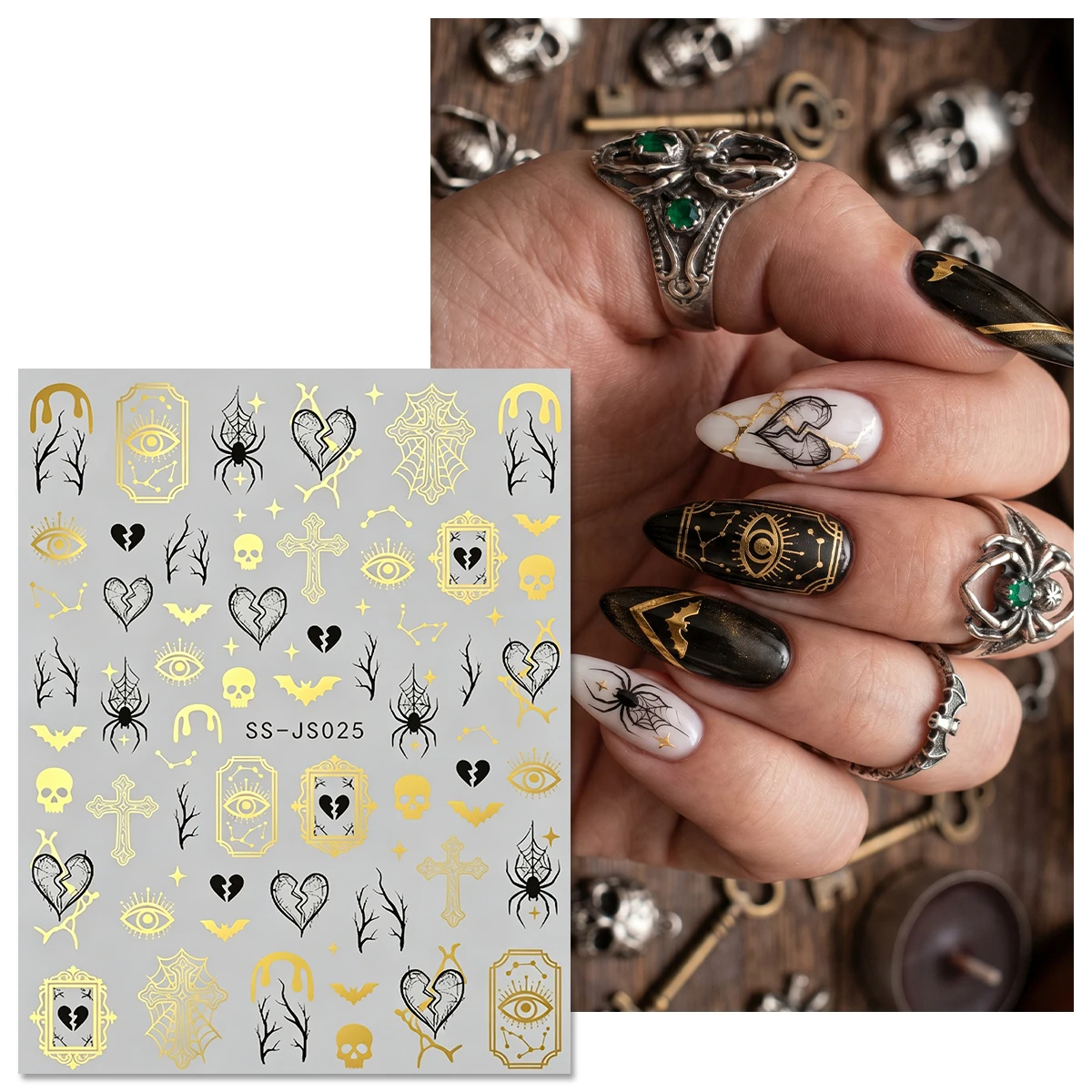 3-pack Halloween nail art deco - Nail Art Gothic recension och pris