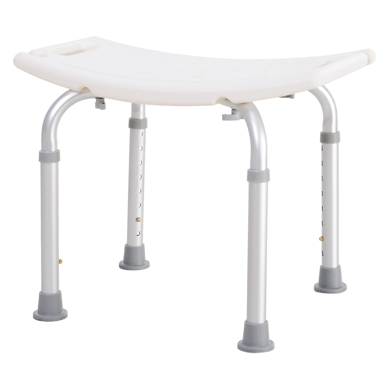 HOMCOM Taburete de Ducha Silla Baño Altura Regulable Patas Antideslizantes
