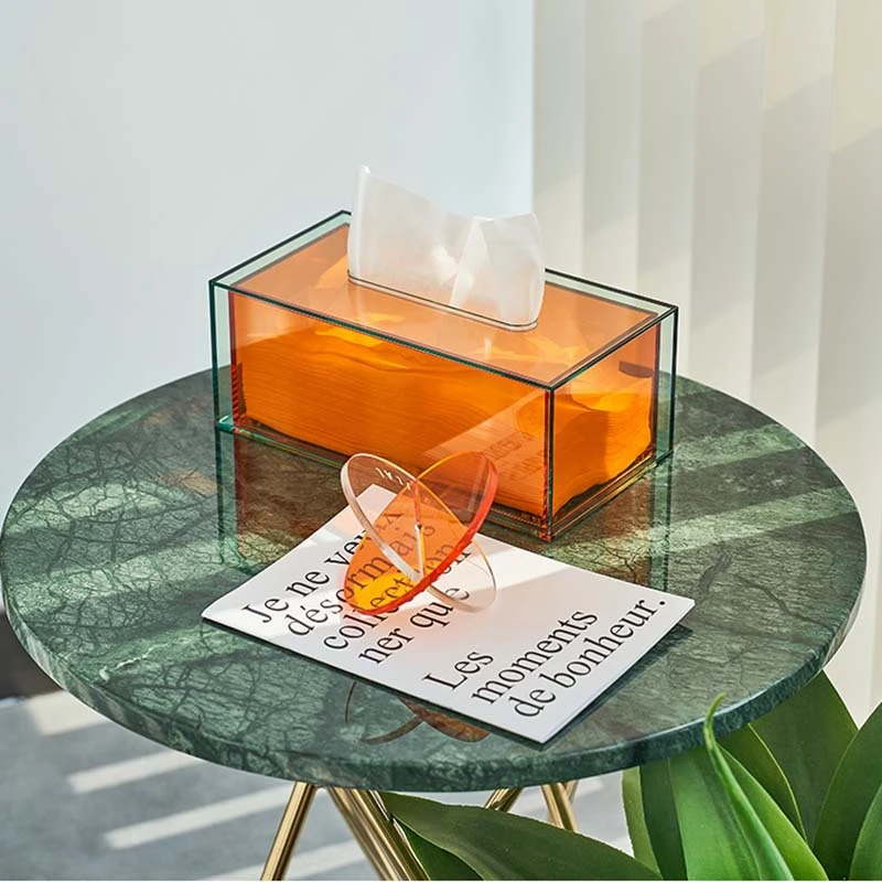 Simple And Modern Acrylic Tissue Dining Table Storage Tea Paper Box Home Living Room Creative Decoration