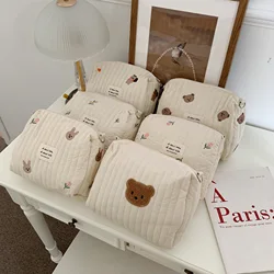 Ins borsa per pannolini in cotone per passeggino borsa per appendere articoli per bambini borsa per pannolini Organizer borsa per mamma cerniera borsa per il trucco delle donne carine bambini