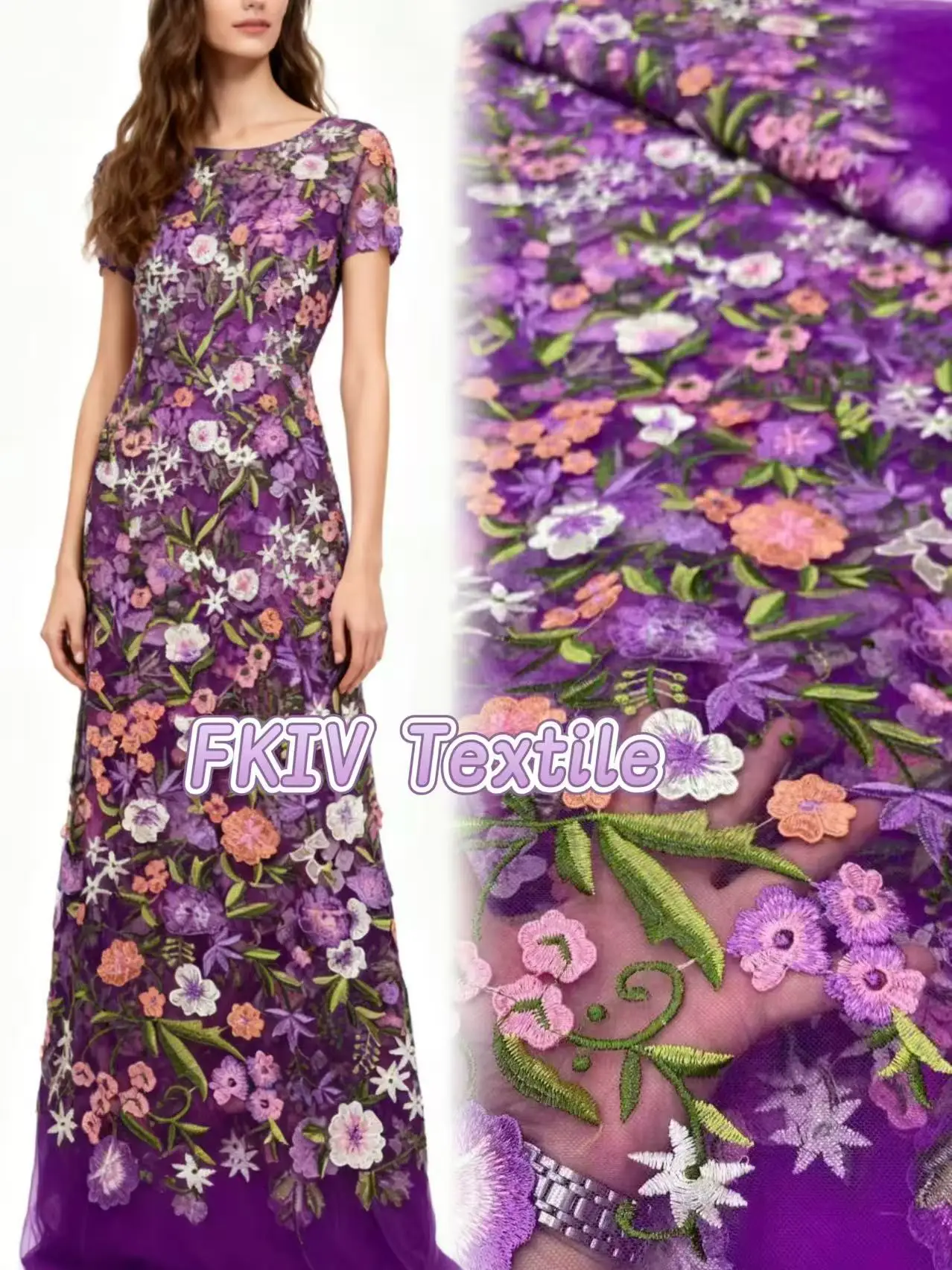 

Wholesale Latest Quality Best Delicate Embroidered Austria Luxurious Soft Mesh Lace Fabric For Party Evening Dress Party Season