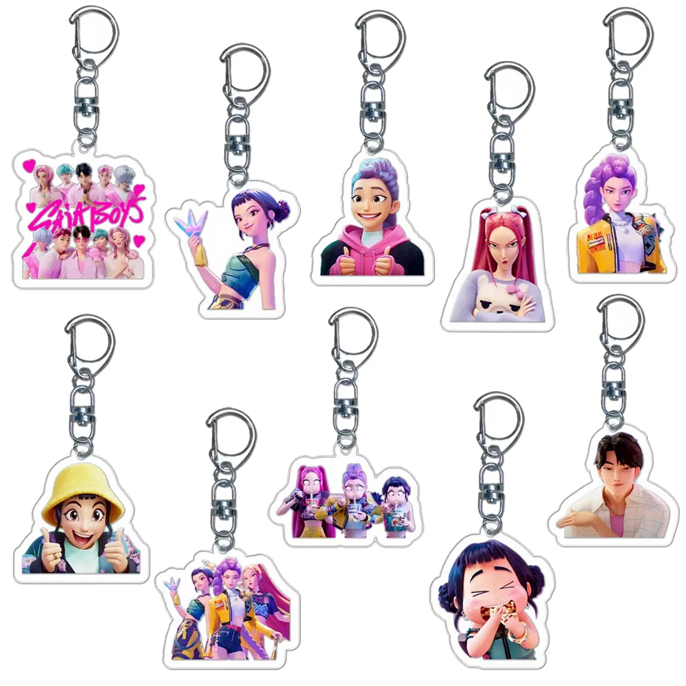 10/30 قطعة شيطان الصيادين سلاسل المفاتيح هدايا الحفلات الفتيات هدية عيد ميلاد حقيبة حشو المدرسة كرنفال مكافأة هدايا لحزب أنيمي Kpop