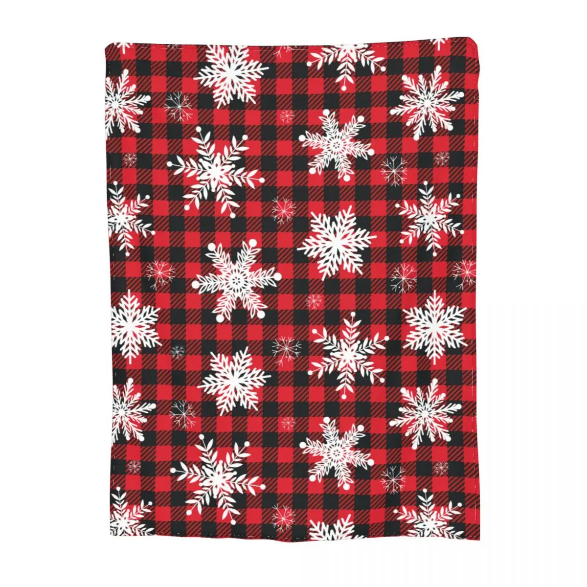 Christmas Buffalo Plaid Snowflakes Blanket Flannel Printed Relax Ultra-Soft Throw Blanket for Bed Car Bedspread