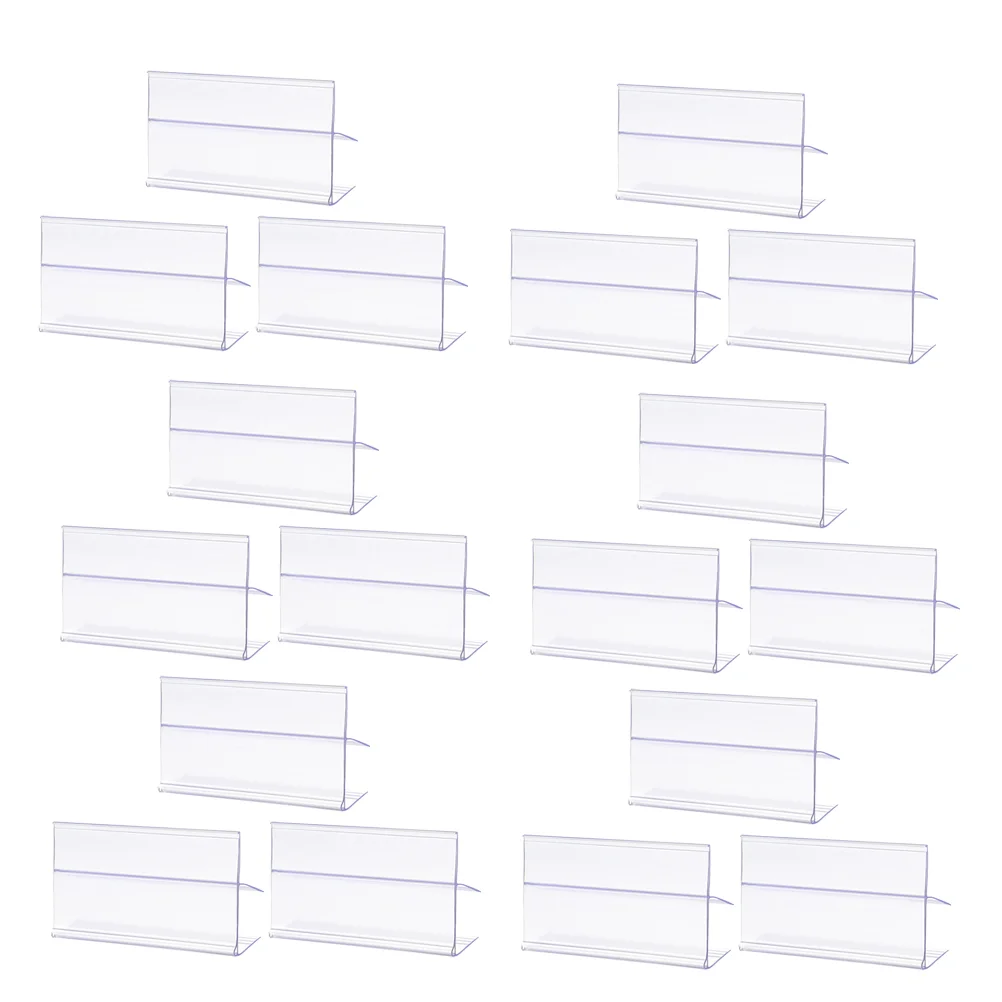 25 Pcs Sign Price Tag Label Holder Merchandise Stable Card Strip Display Transparent Displaying Stand Wear-resistant