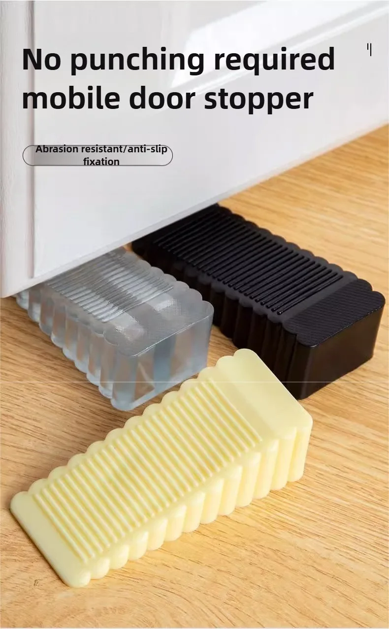 1Pcs Sicherheit Gummi Tür Stop Stopper Block Keil Türstopper Tür Stopper Home Office Tür Hinten Retainer Anti-kollision Stop – Detail 1