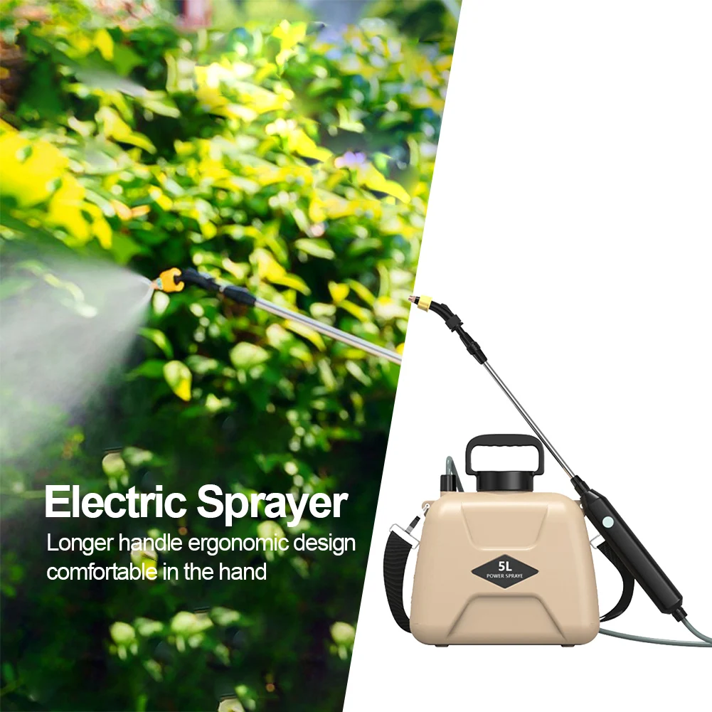 

Garden Sprinklers 5L USB Rechargeable Handheld Sprayer Bottle 2 Modes Telescopic Handle with Shoulder Strap Garden Watering