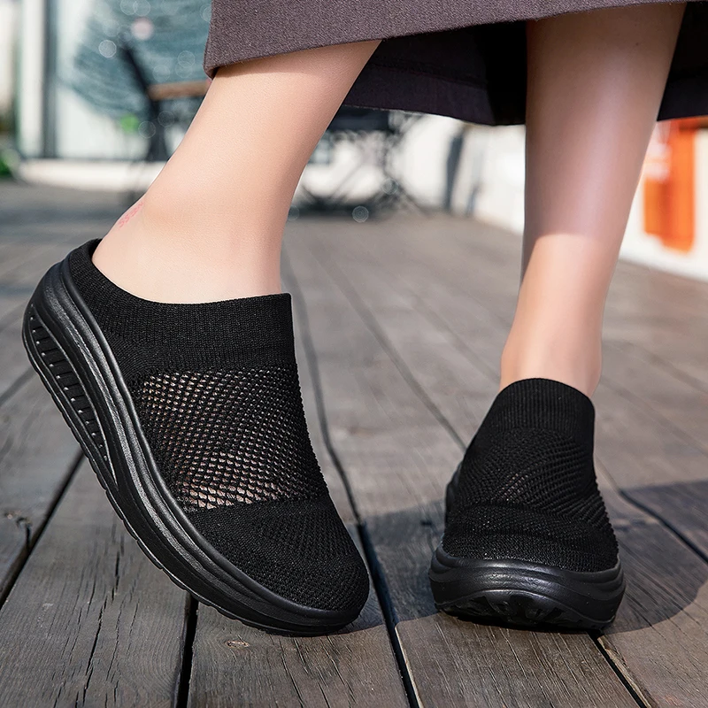 

Женская обувь, дышащая обувь с сетчатыми вставками, уличная нескользящая обувь для отдыха, спортивная обувь для фитнеса, удобная прогулочная обувь на толстой подошве