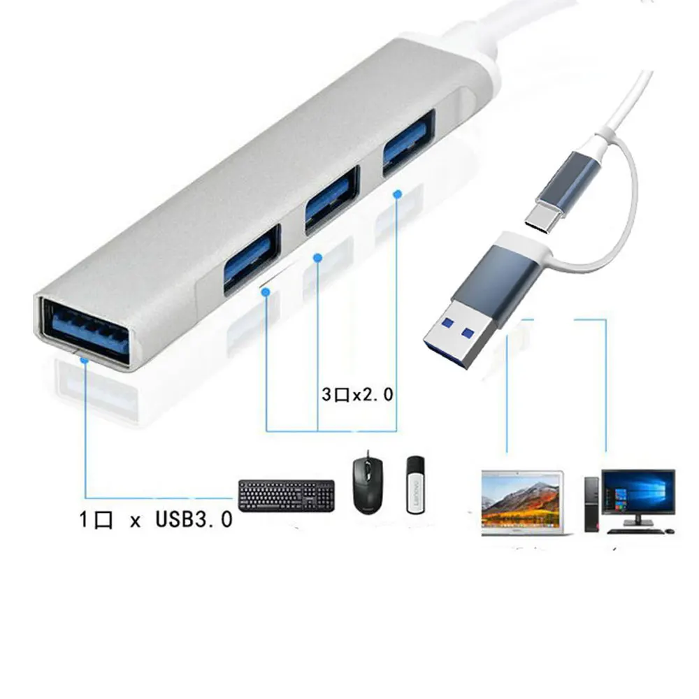 Zedify Pro 4-Port USB-C Aluminum OTG Hub 49 S70926a77d37443d79bb35d20a538f3d3G