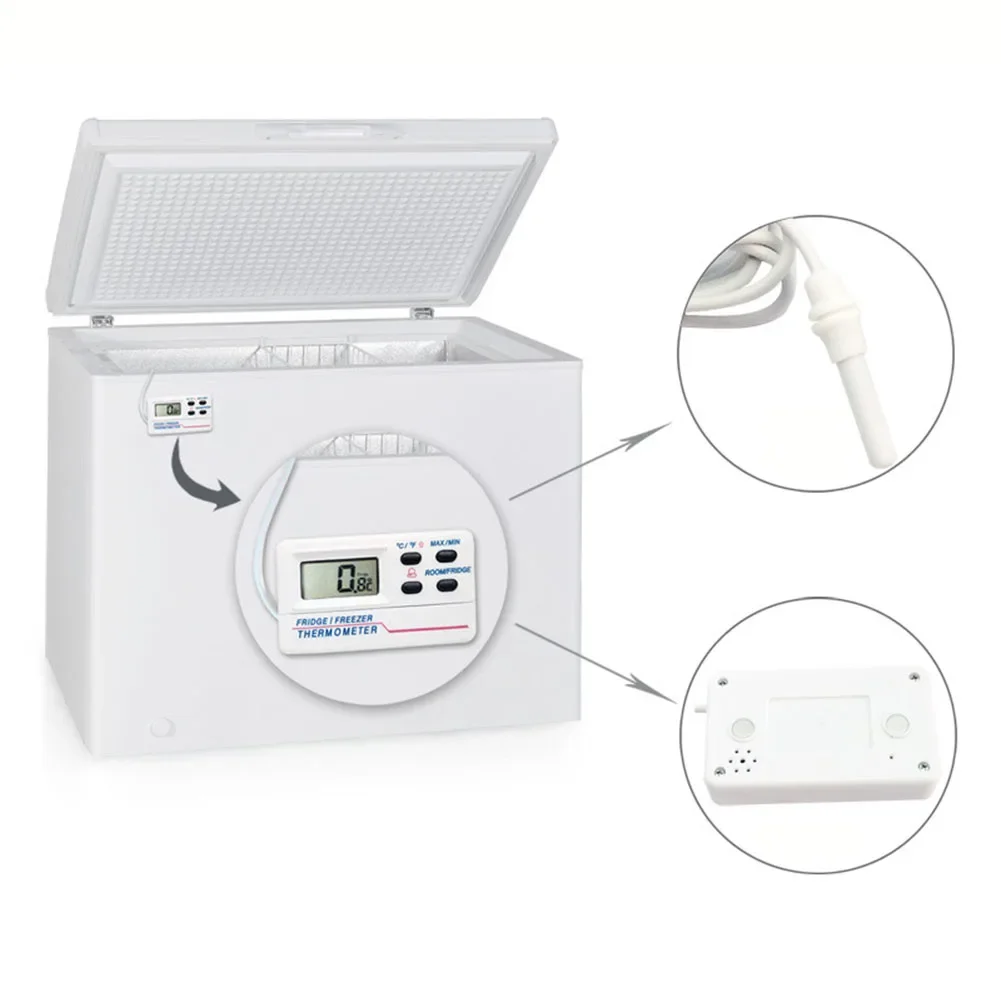 1pc Magnetic Alarm For Home Fridge Freezer Cabinets Alarm-50℃-70℃ (-58℉~158℉) Digital Hanging Magnetic Digital Alarm