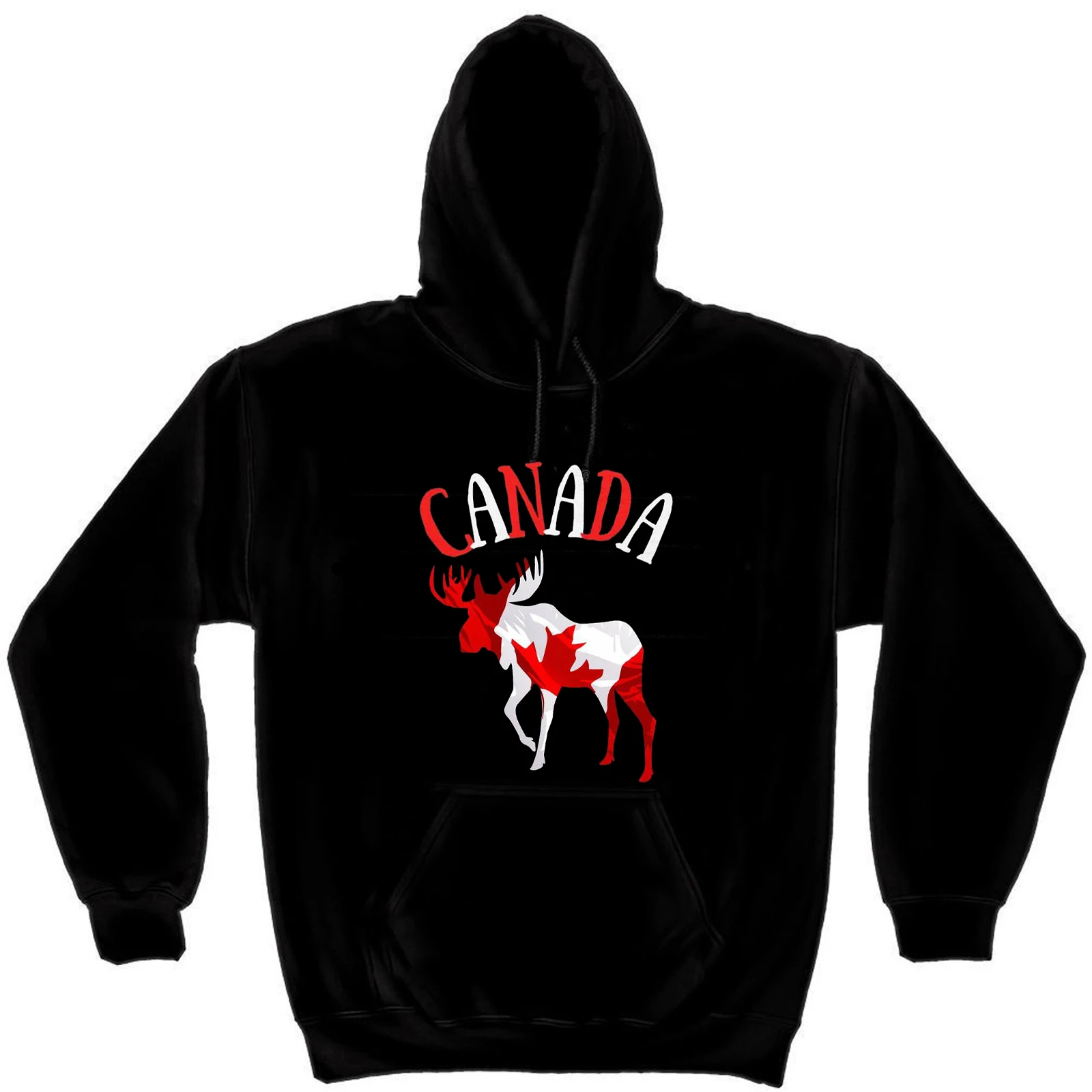 

Новинка, пуловер с капюшоном с флагом Канады и лося, новинка, удобные повседневные мужские толстовки из 100% хлопка, модная уличная одежда