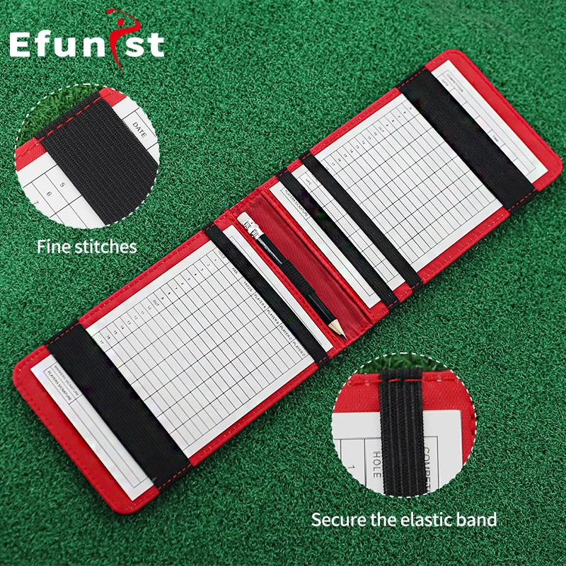 New Golf Score Book PU Leather Durable Portable 4 Colors Score Notebook With Pencil And Score Card Golf Accessories