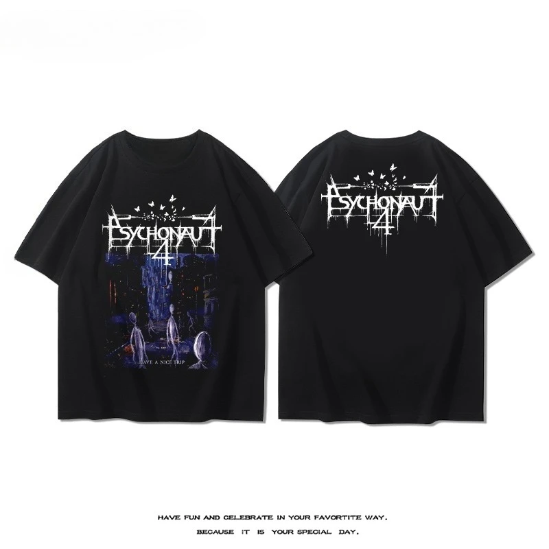 

Лето 2025 г., новая европейская и американская рок-спортивная музыка, уличная фитнес-летняя повседневная мужская футболка для пары, большой размер