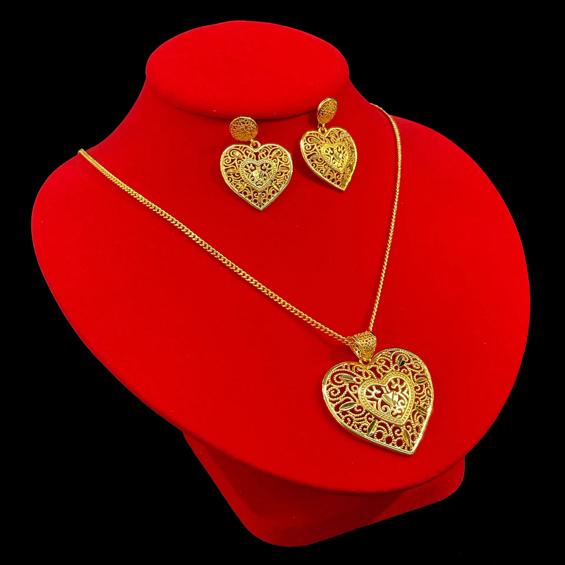 Dubai Jewelry 24K Gold Plated Necklace Earrings Wedding Party Boutique Jewelry   YY11009