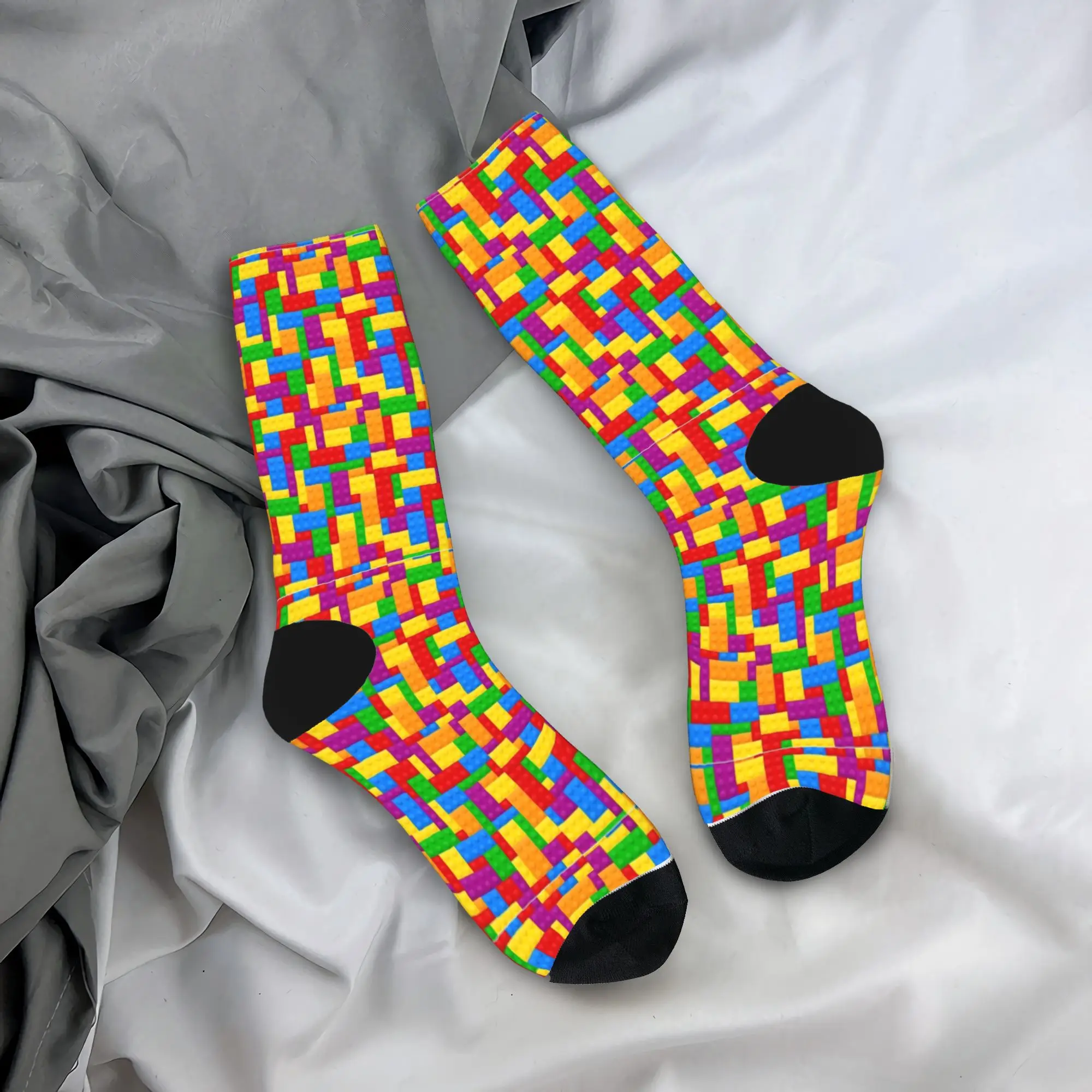 

Building Blocks Pattern Art Socks Custom Stockings Anti Skid Men's Socks Medium Soft Autumn Novelty Climbing Socks