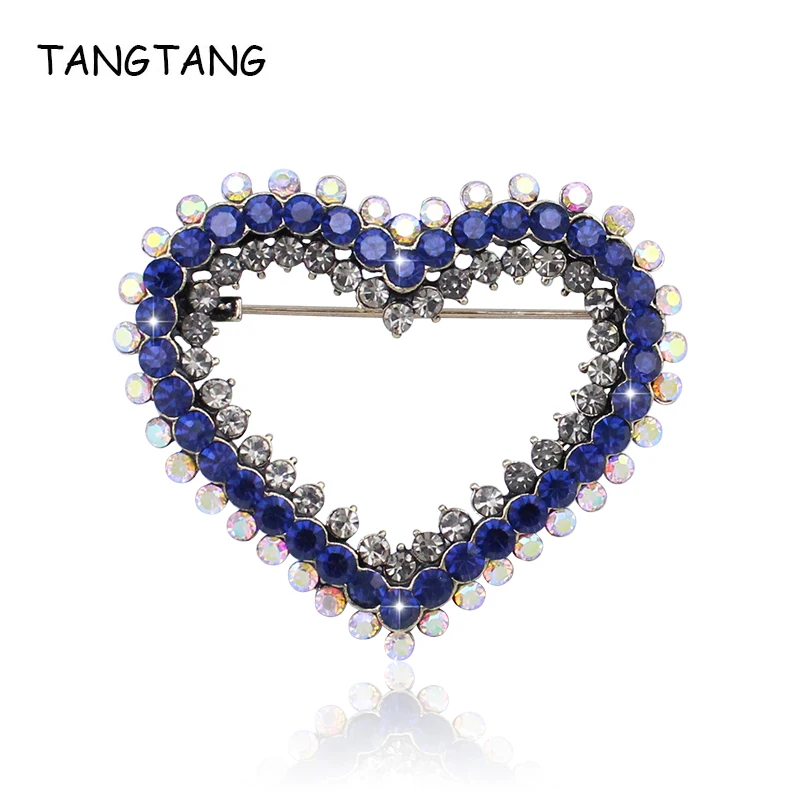 Брошь в форме сердца TANGTANG, украшение для свитера, брошь в форме сердца из сплава, оптовая продажа, аксессуары, булавка