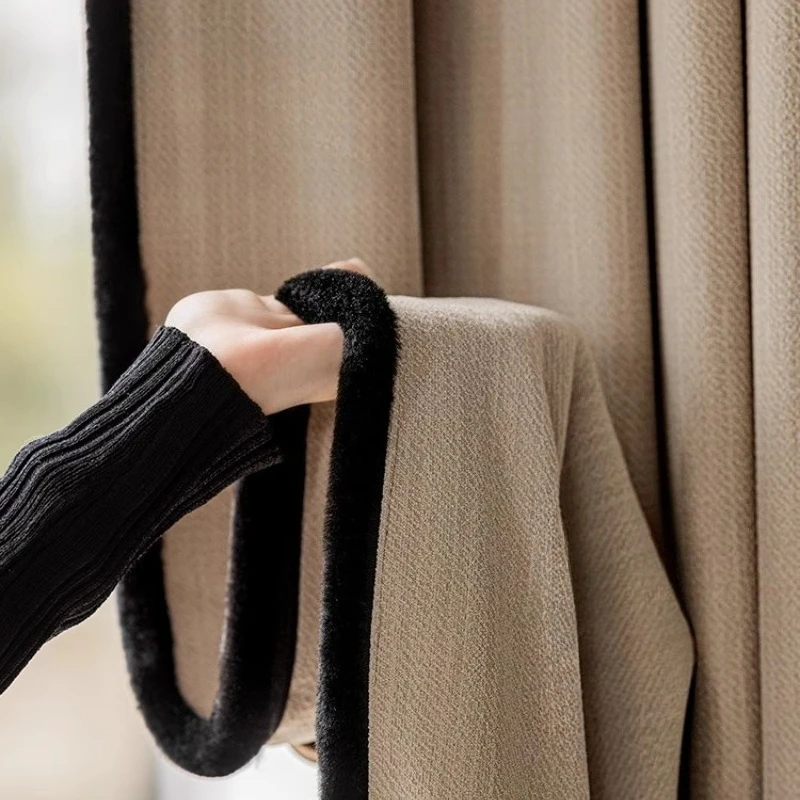 American Retro Curtains Solid Color Green Cream Curtain Luxury Living Room Blackout Curtains Bedroom Minimalist Curtain Занавес