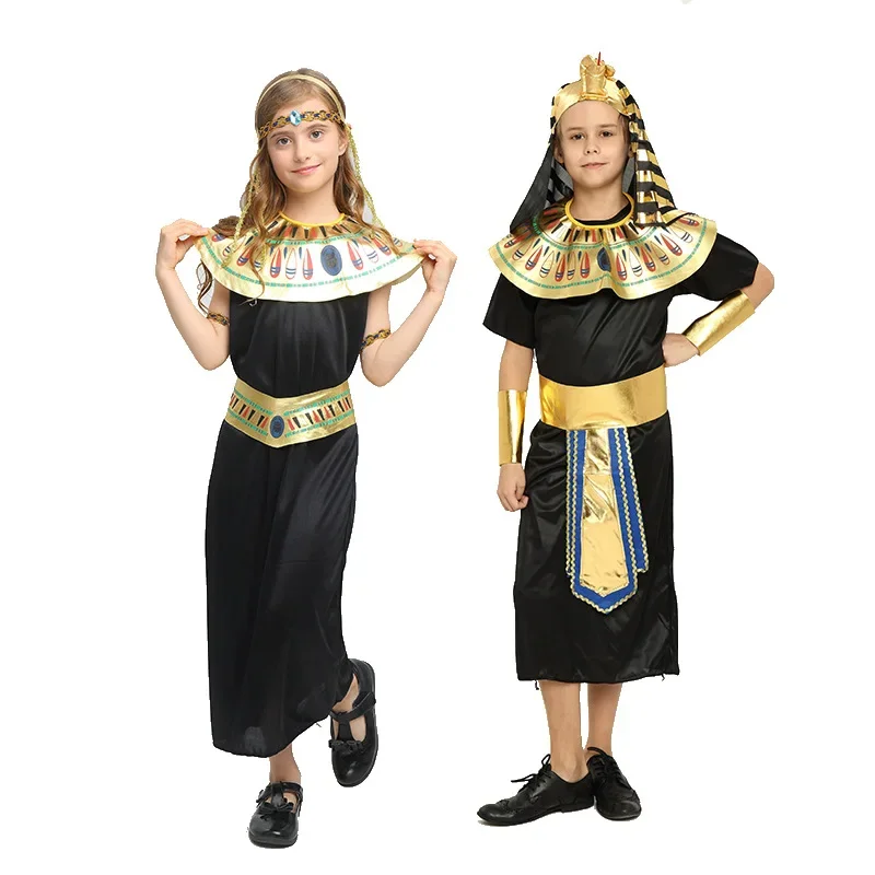 

Halloween Children's Egyptian Costume Cos Pharaoh Queen Costume Female Ancient Greek and Roman King Queen Costume Performance