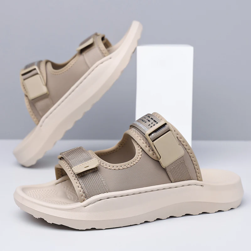 

Мужские дышащие сандалии с открытым носком для лета, для активного отдыха, с мягкой подошвой, модные повседневные пляжные туфли, удобные и легкие