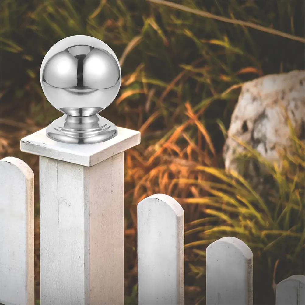 

Sturdy Stainless Steel Finials Metal Post Caps Replacement Lawn Garden Decorative Column Ball Tops Durable Easy Install Elegant
