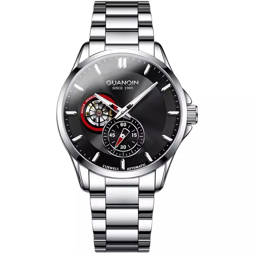 

GUANQIN Men Wristwatch Skeleton Tourbillon Automatic Mechanical Watch Male Business Waterproof Luminous Clock Sapphire Crystal