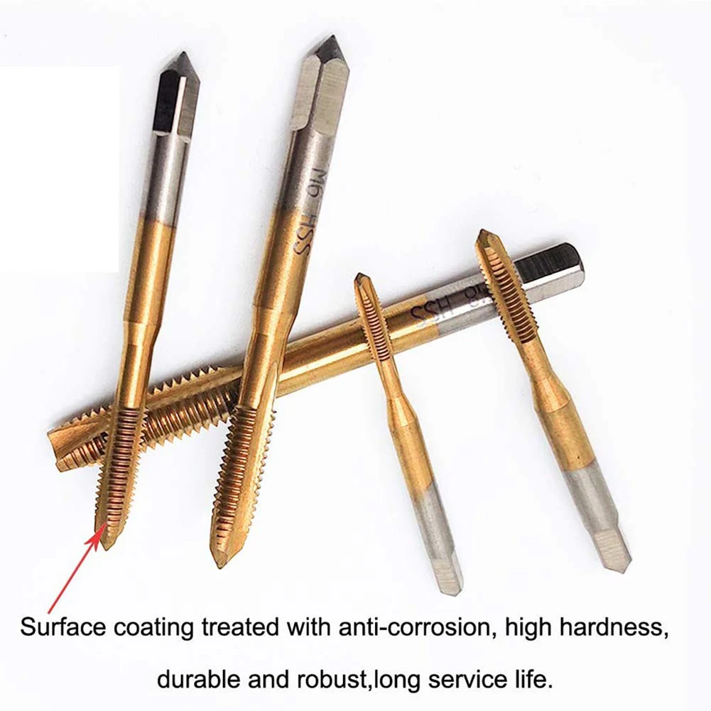 ปรับ T-Handle RATCHET TAP ผู้ถือชุดประแจ 5Pcs M3-M8 สกรูเกลียวเจาะ Bit TAP ประแจชุดเครื่องมือแตะ