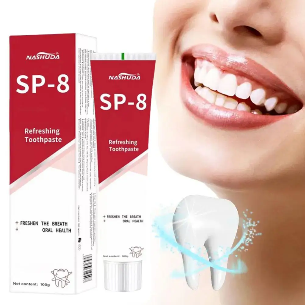 

100g Sp-8 Probiotics Brightening White Toothpaste Tooth Acid Amino Fresh Stains Stains Smoke Oral Toothpaste Breath D1K6