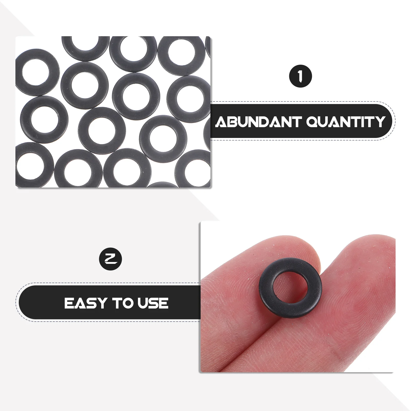 

100Pcs Steel Flat Washers Oxide Coated Screw Fastening Washers for Automotive Repair Metal Gaskets Kit 3/16 Washer