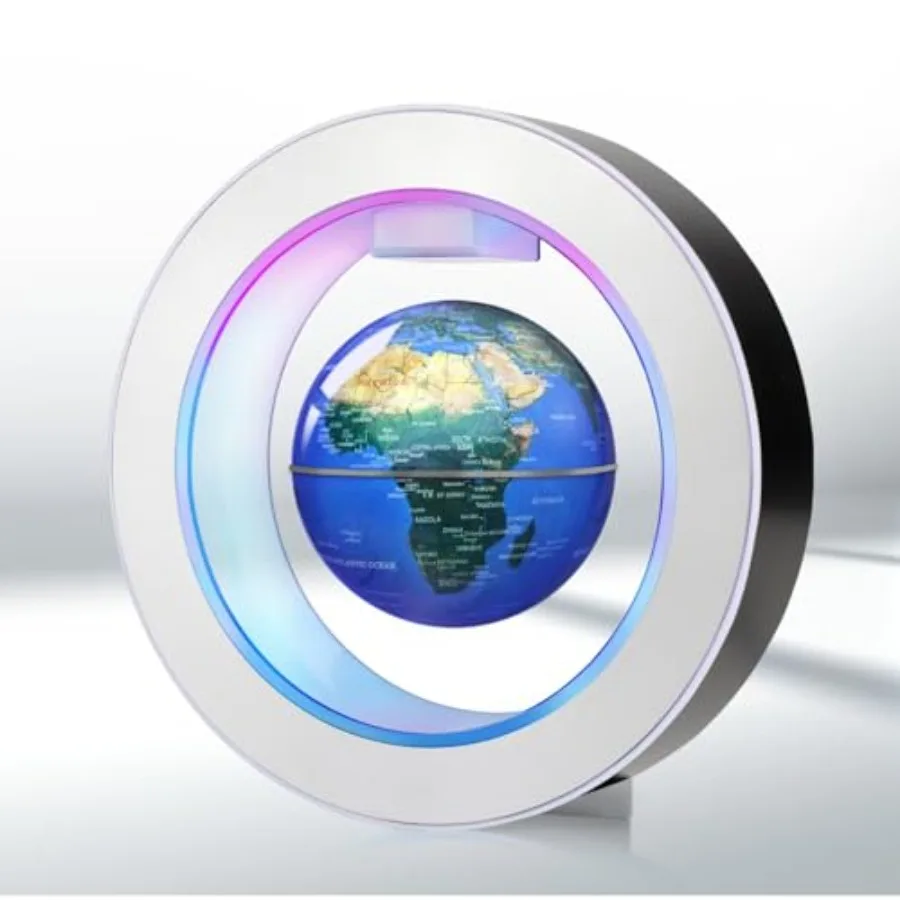 Floating Globe O Frame Magnetic Levitating Technolog Cool Gadgets for Men 4In World Globe for Education Office Home Desk Decor