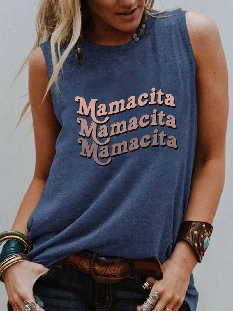 Mamacita New Arrival Spanish Sleeveless Tshirt Women Funny Summer Casual Sleeveless Top Mexican Shirt Latina Tee Gift for Her